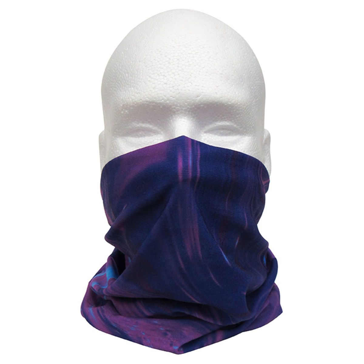 Bandana multifuncional personalizada, diseño morado y azul