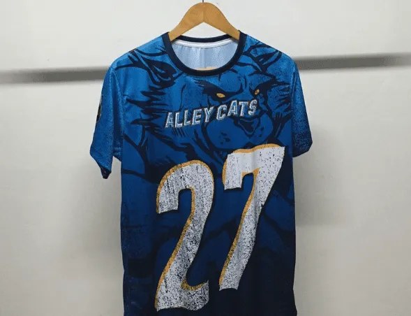 Camiseta deportiva dry-fit sublimada, diseño Alley Cats #27